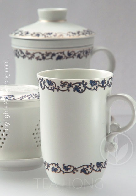 Art Nouveau Pearl Glaze Infuser Mug
