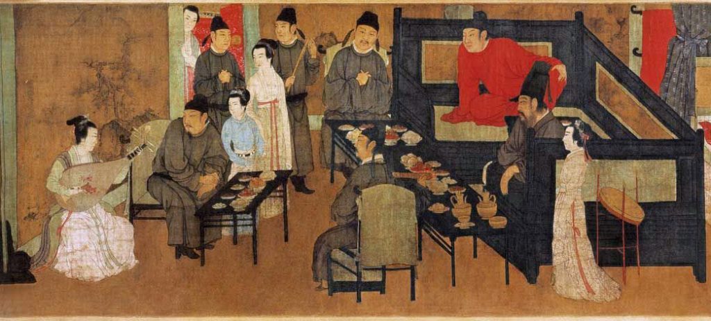 Detail of this artistically important painting reveals the leisurely and highly civilised life-style of the literal circle in the Song era