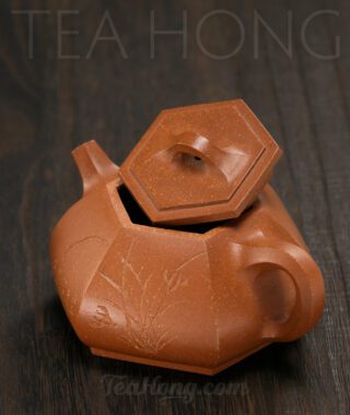Zhou Shun Fang: Hexagonal Stone Ladle — semi-back view with open lid