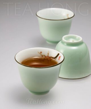 Celeste Green teacups, set of three
