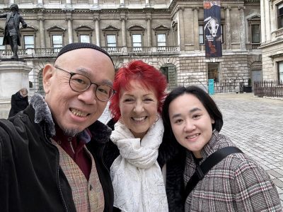 with Olivia and Jane Pettigrew at the Royal Academy