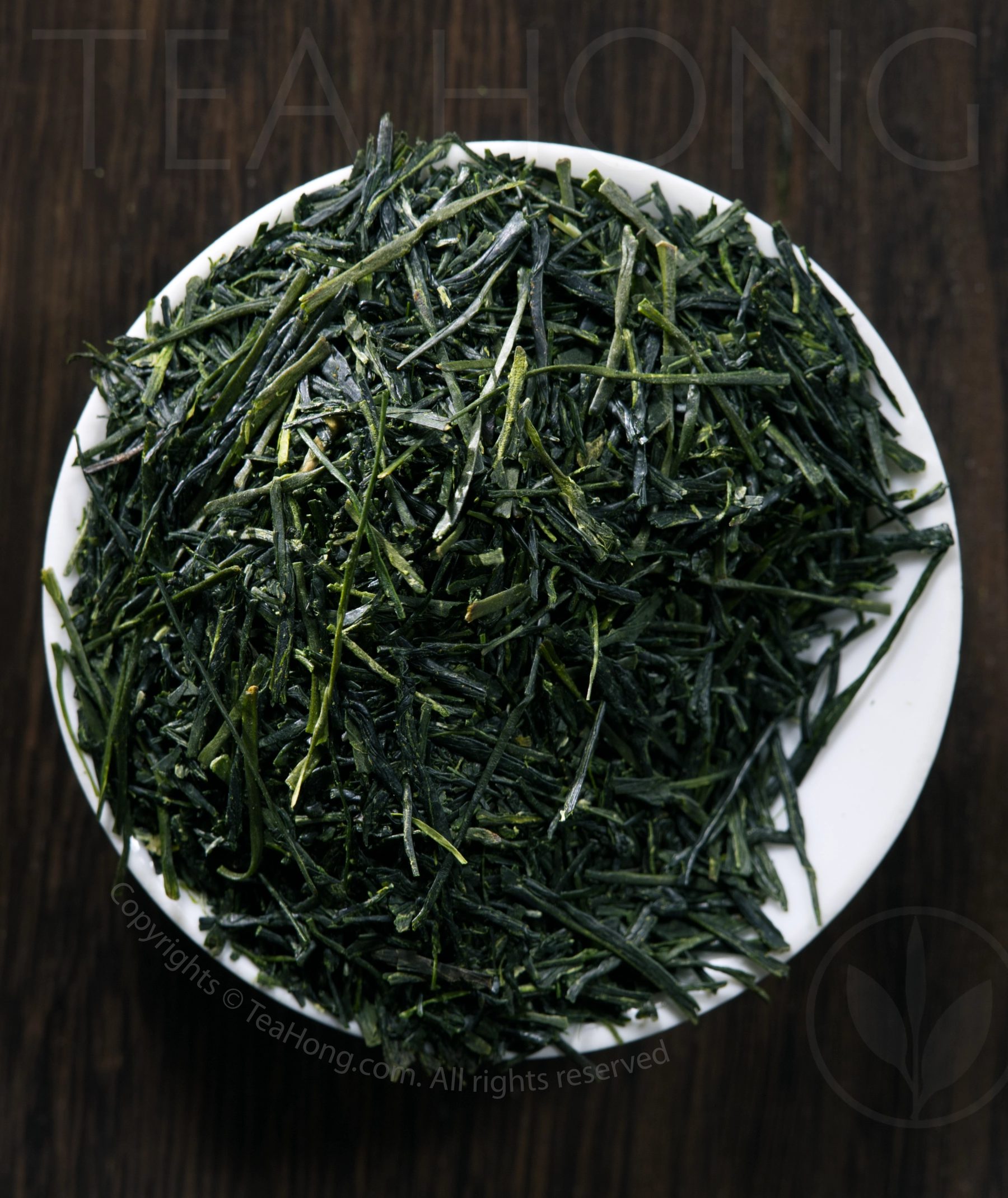 Organic Kyoto Sencha Syunsai The dark and intensely green tealeaves of Tea Hong's organic Japanese green tea, Kyoto Sencha Syunsai