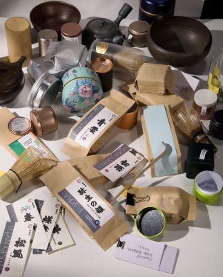 Package mock-ups and various container trials in the label redesign process