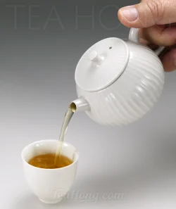 White Chrysanthemum, white ceramic teapot