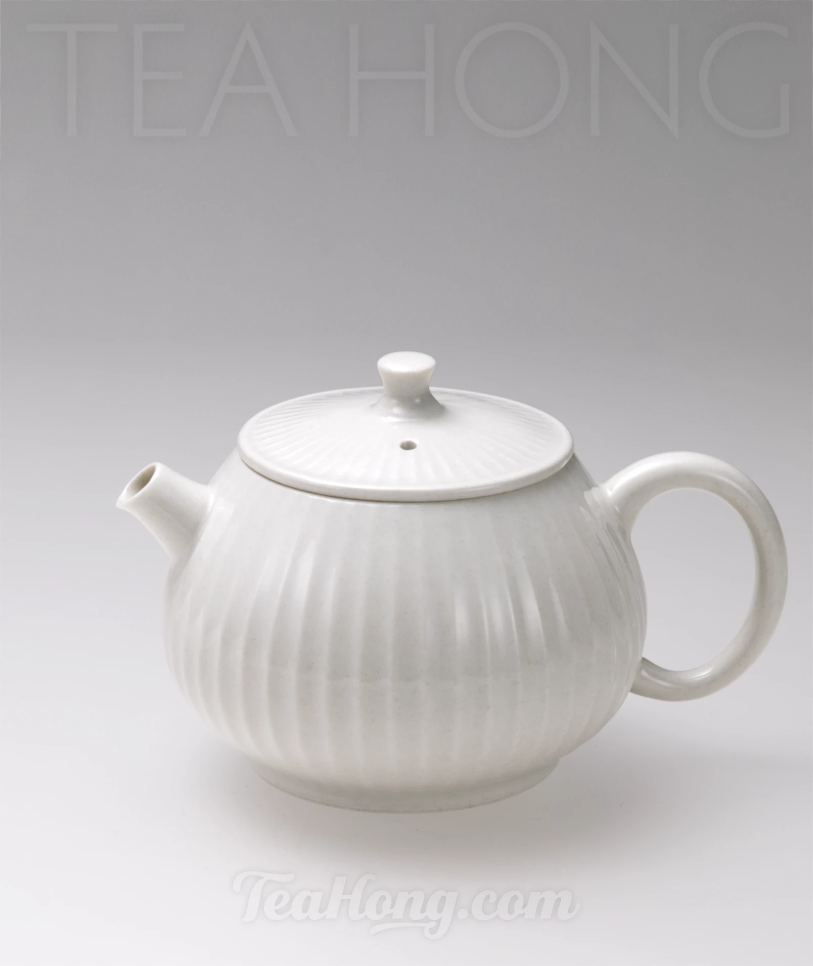 White Chrysanthemum, white ceramic teapot