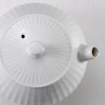 White Chrysanthemum, white ceramic teapot