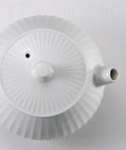 White Chrysanthemum, white ceramic teapot