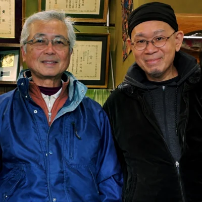 Photo of Master Shimizu and Leo together