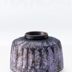 Kiyomizuyaki chawan: Hewn Purple