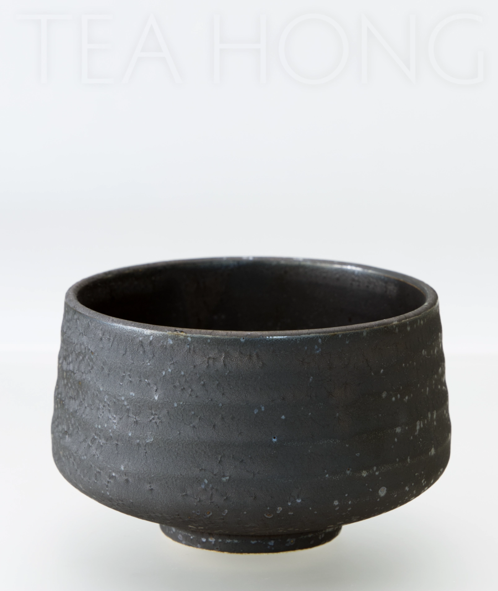 Minoyaki chawan: Black Gold Crystals