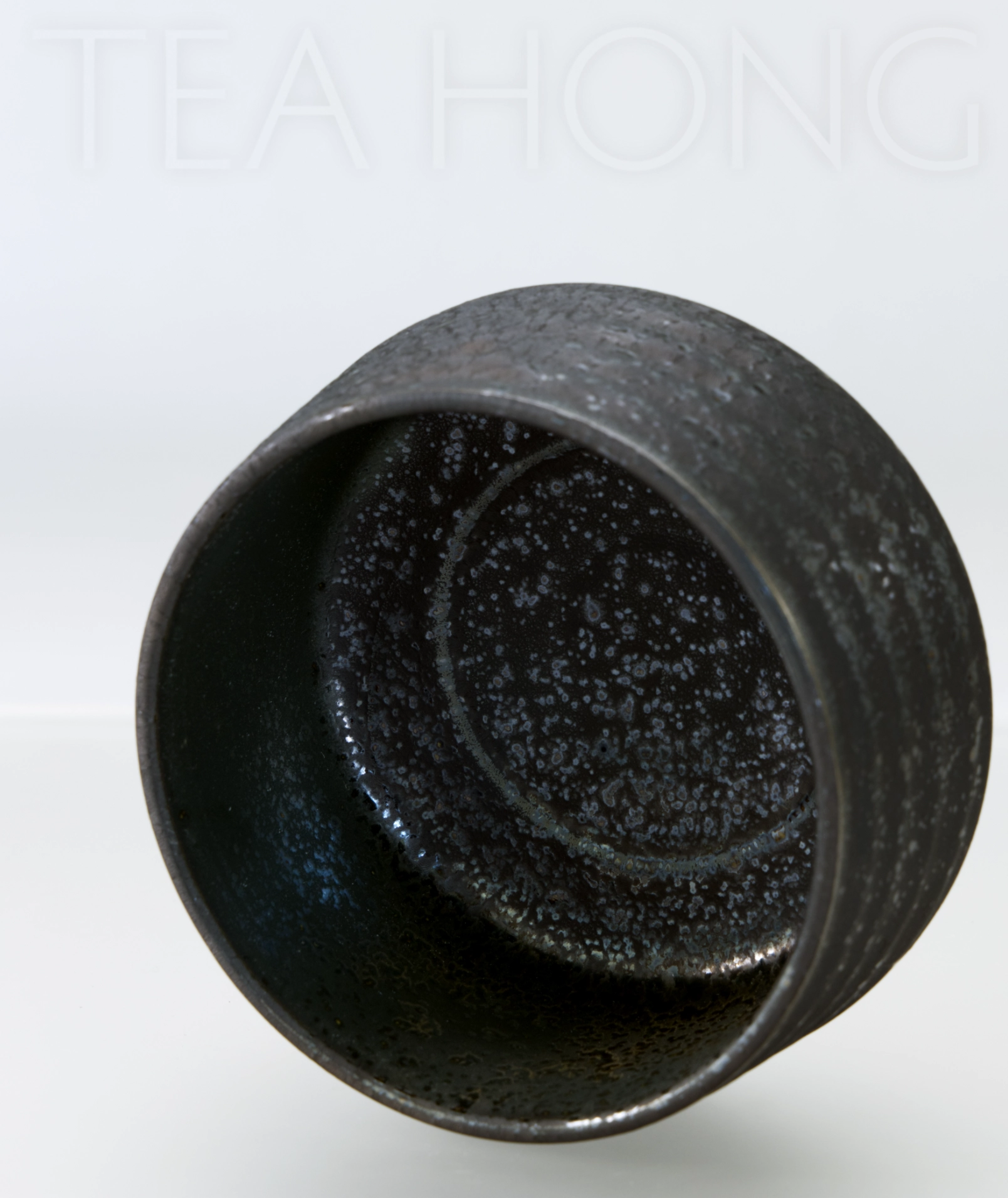 Minoyaki chawan: Black Gold Crystals